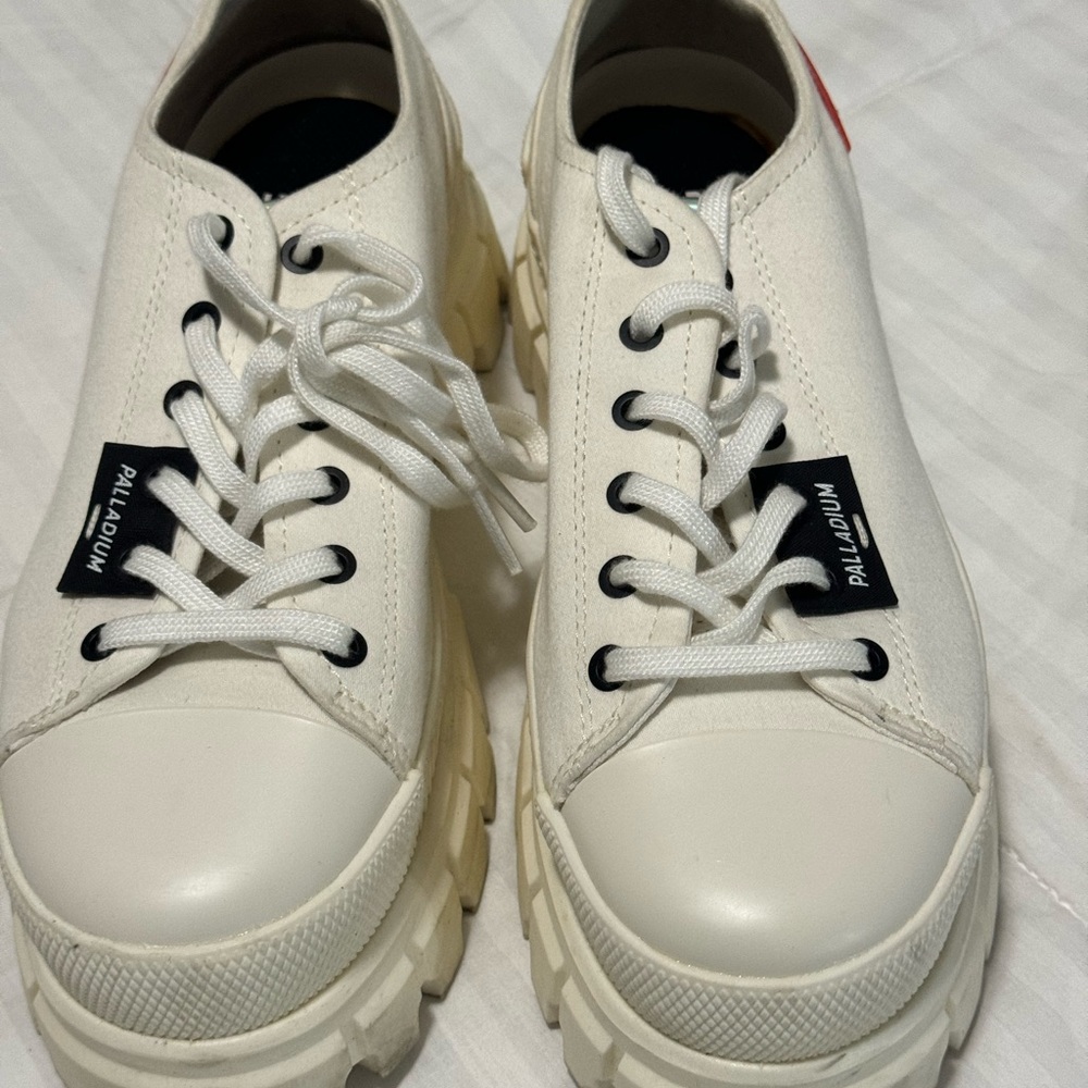 Palladium White Canvas Sneakers